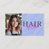 Carte De Visite Code QR photo de coiffeur holographique  (Devant)