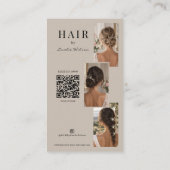 Carte De Visite Code QR - Photo de coiffeur moderne (Dos)