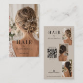 Carte De Visite Code QR - Photo de coiffeur moderne (Devant / Derrière)