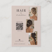 Carte De Visite Code QR - Photo de coiffeur moderne (Dos)