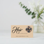 Carte De Visite Code QR photo de coiffeur professionnel (Debout devant)