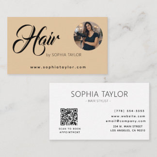 Carte De Visite Code QR photo de coiffeur professionnel