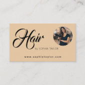 Carte De Visite Code QR photo de coiffeur professionnel (Devant)
