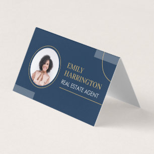 Carte De Visite Code QR photo de lignes fines Agent immobilier mar