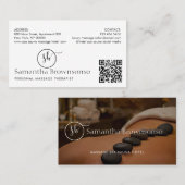 Carte De Visite Code QR photo de logo minimal moderne (Devant / Derrière)