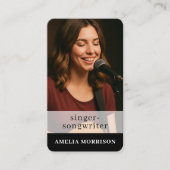 Carte De Visite Code QR photo de musicien professionnel (Devant)