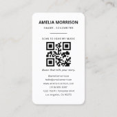 Carte De Visite Code QR photo de musicien professionnel (Dos)