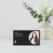 Carte De Visite Code QR photo de notaire public Logo Or (Debout devant)