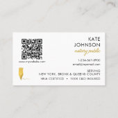 Carte De Visite Code QR photo de notaire public Logo Or (Dos)