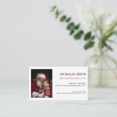 Carte De Visite Code QR photo de Père Noël professionnel (Debout devant)