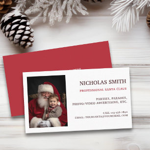 Carte De Visite Code QR photo de Père Noël professionnel