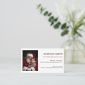 Carte De Visite Code QR photo de Père Noël professionnel (Debout devant)