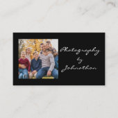 Carte De Visite Code QR photo de script noir moderne Photographie (Devant)