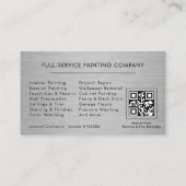 Carte De Visite Code QR photo de service de peinture Professionnel (Dos)