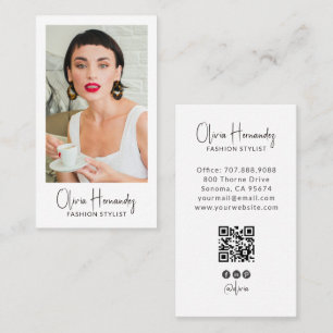 Carte De Visite Code QR photo de styliste de mode moderne