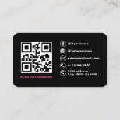 Carte De Visite Code QR photo de technicien en onglerie moderne (Dos)