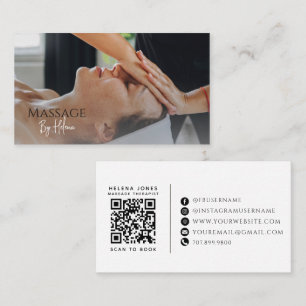 Carte De Visite Code QR photo de thérapeute en massage moderne