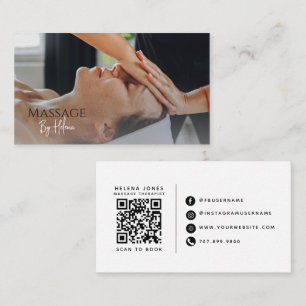 Carte De Visite Code QR photo de thérapeute en massage moderne