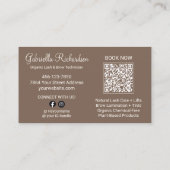 Carte De Visite Code QR photo écriture marron Mocha Sourcils et Ci (Dos)