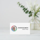 Carte De Visite Code QR photo élégant simple et professionnel colo (Debout devant)