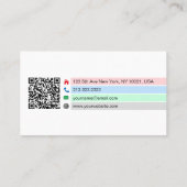 Carte De Visite Code QR photo élégant simple et professionnel colo (Dos)