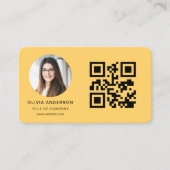 Carte De Visite Code QR Photo Jaune (Devant)