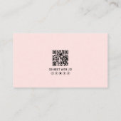 Carte De Visite Code QR Photo Logo Rose Moderne Professionnel (Dos)
