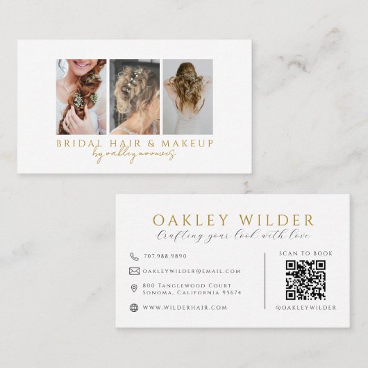 Carte De Visite Code QR photo Maquillage Coiffure (Devant / Derrière)