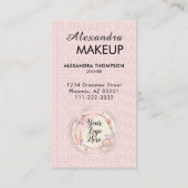 Carte De Visite Code QR photo Maquillage écriture Rose Blush (Dos)