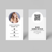 Carte De Visite Code QR Photo Moderne Connectez-vous à Moi Minimal