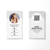 Carte De Visite Code QR Photo Moderne Connectez-vous à Moi Minimal
