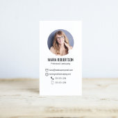 Carte De Visite Code QR photo moderne noir et blanc