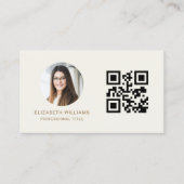 Carte De Visite Code QR Photo Monogramme Or Neutre (Devant)