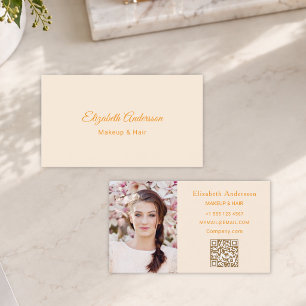 Carte De Visite Code QR photo or crème