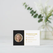 Carte De Visite Code QR Photo Or Noir Luxe Agent Immobilier (Debout devant)
