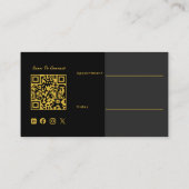 Carte De Visite Code QR Photo Or Noir Luxe Agent Immobilier (Dos)