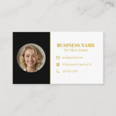 Carte De Visite Code QR Photo Or Noir Luxe Agent Immobilier (Devant)