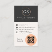 Carte De Visite Code QR photo orange pêche (Dos)