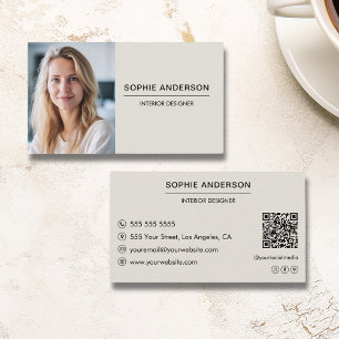 Carte De Visite Code QR photo personnalisé pour professionnel mode