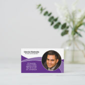 Carte De Visite Code QR photo personnalisé Purple Security Profess (Debout devant)
