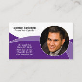 Carte De Visite Code QR photo personnalisé Purple Security Profess (Devant)