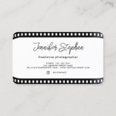 Carte De Visite Code QR Photo Photographe Pellicule Noir Blanc (Dos)