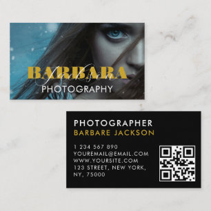 Carte De Visite Code QR photo Photographe Photographie noir