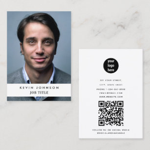 Carte De Visite Code QR photo pour employé professionnel