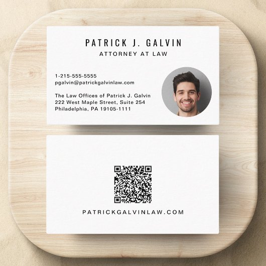 Carte De Visite Code QR photo professionnel