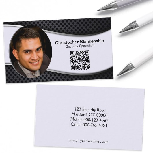 Carte De Visite Code QR photo professionnel de sécurité personnali