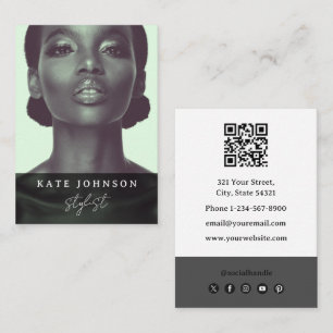 Carte De Visite Code QR photo professionnel de styliste de mode ch