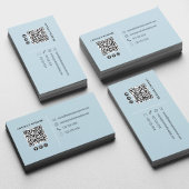 Carte De Visite Code QR photo professionnel moderne bleu