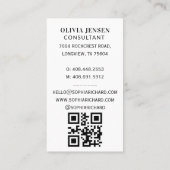 Carte De Visite Code QR photo professionnelle et minimale (Dos)