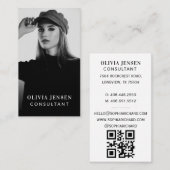 Carte De Visite Code QR photo professionnelle et minimale (Devant / Derrière)